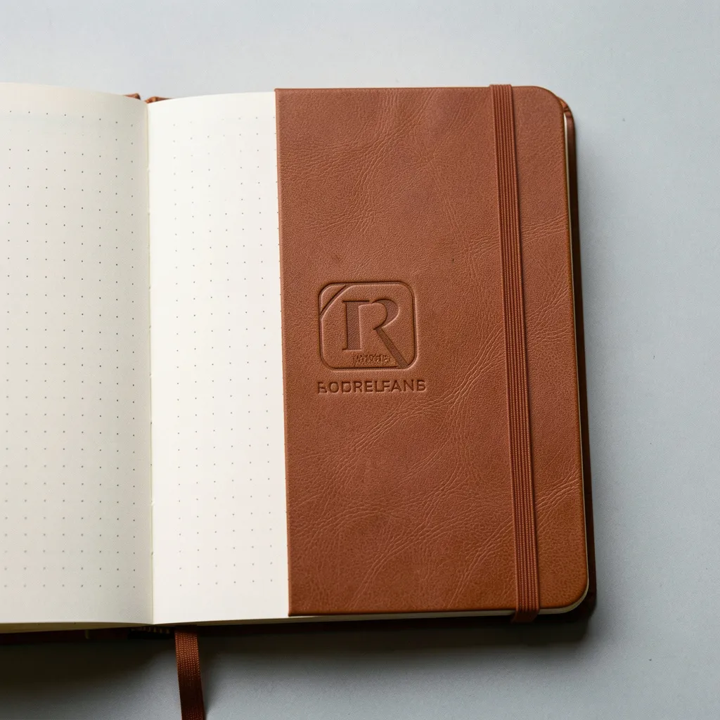 Tilpasset dagbok med relieffdetaljer